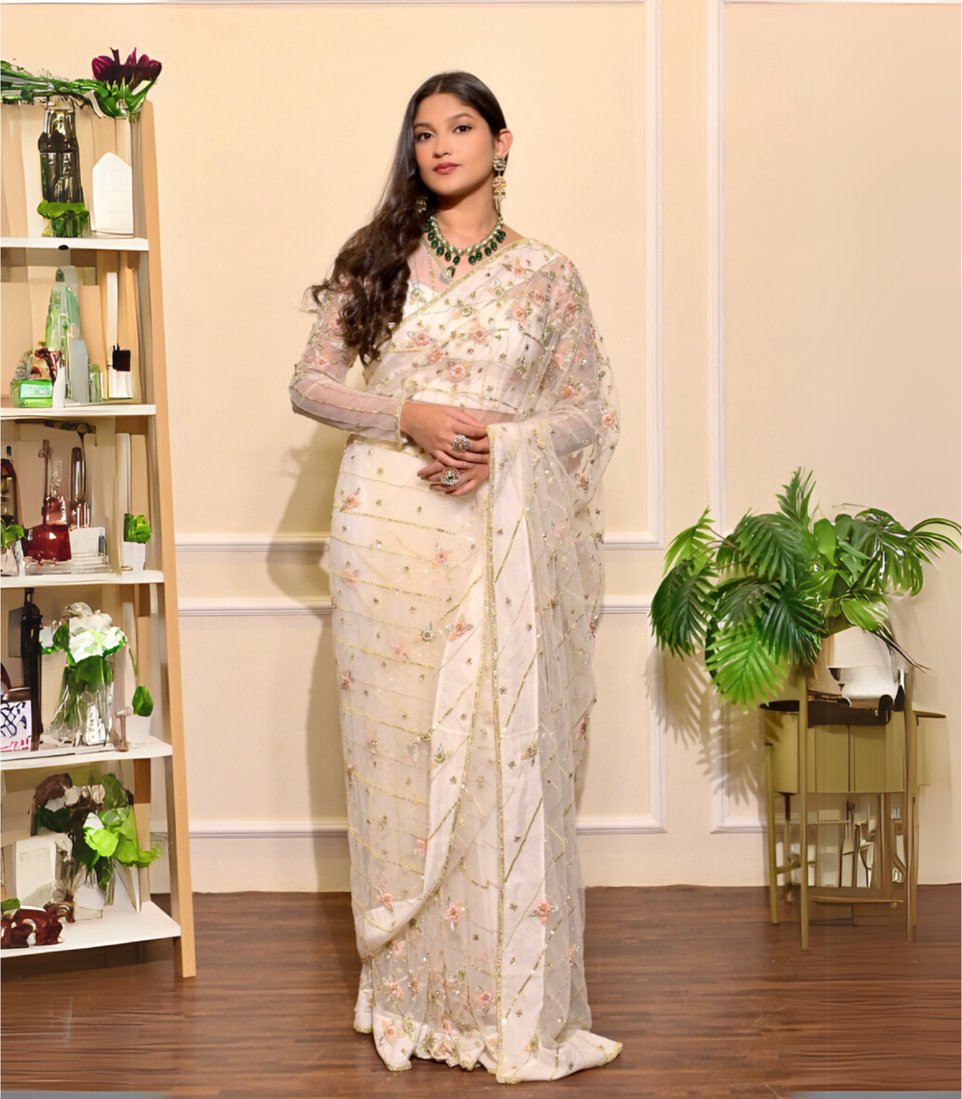 Kora net saree