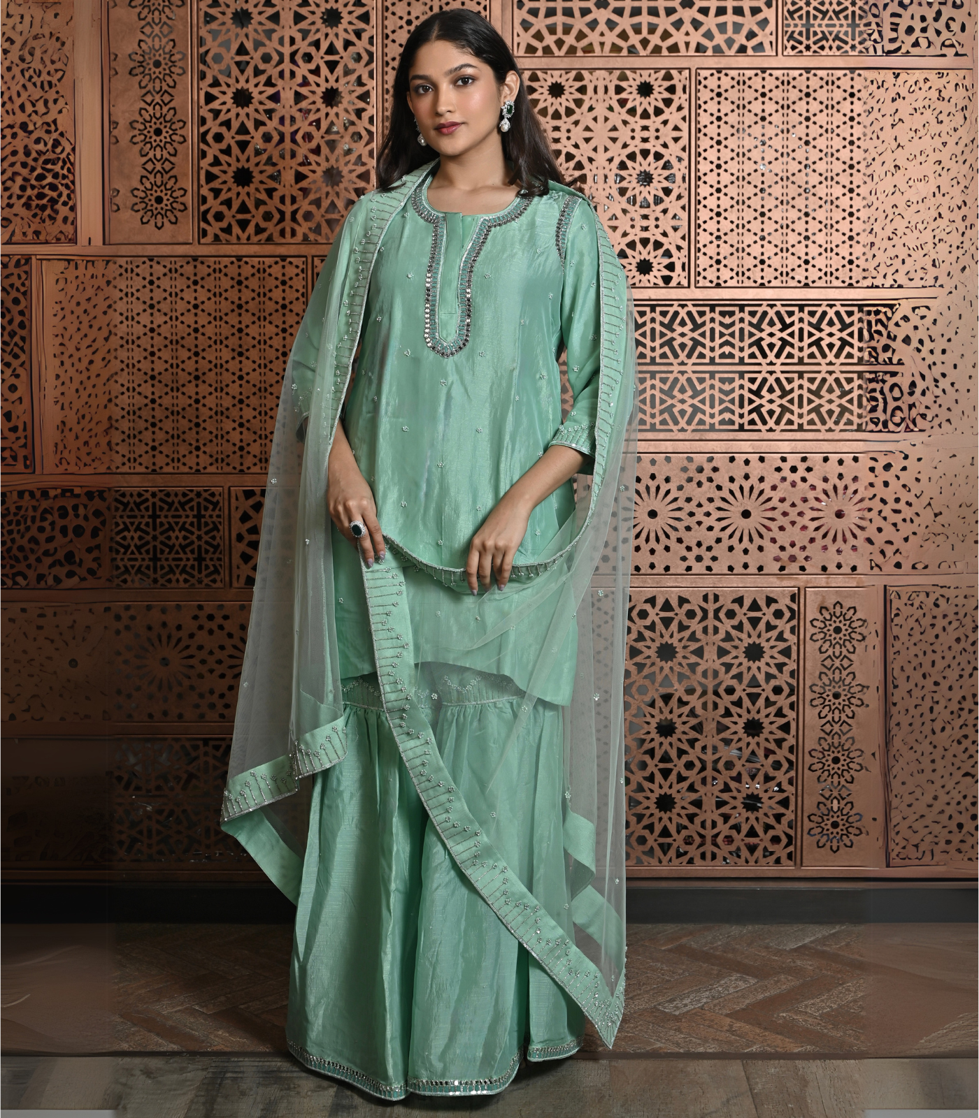 Sage sharara set