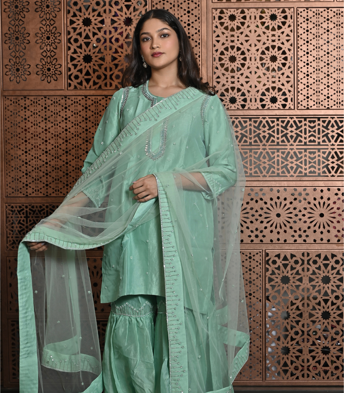 Sage sharara set