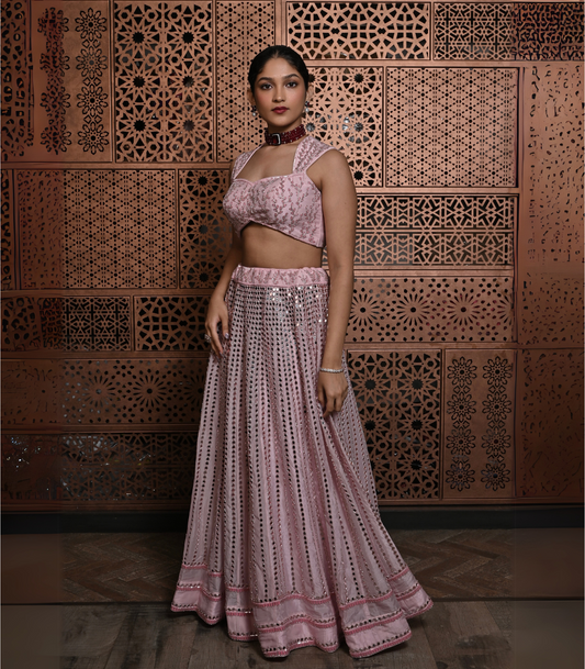 Pastel pink lehenga set