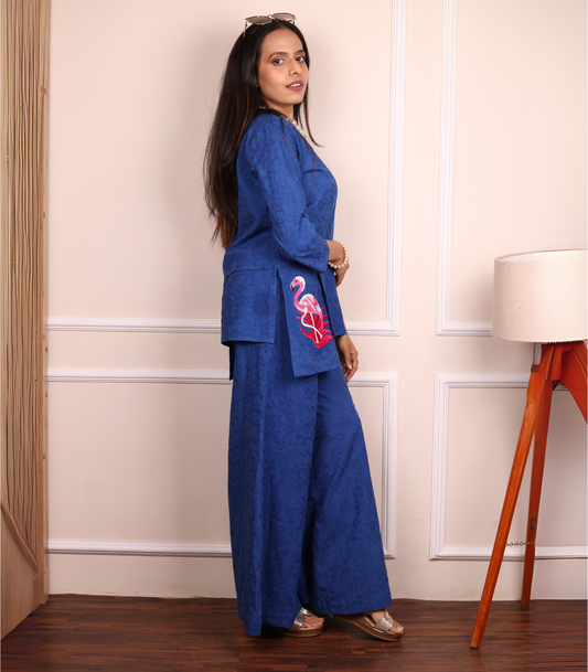Blue flamingo coord set