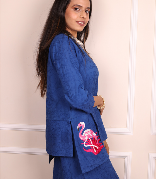Blue flamingo coord set