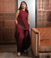 Burnt red dhoti set